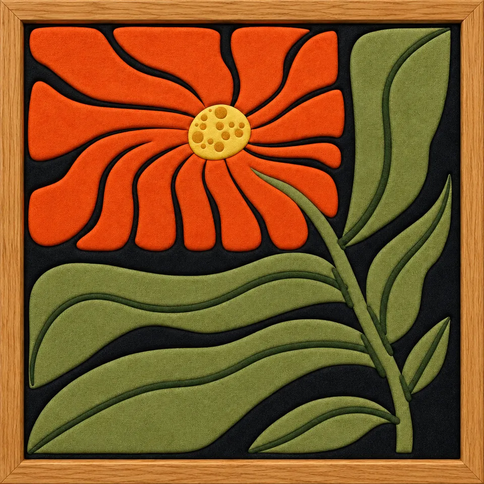 Orange Flower — Kinusaiga fabric art design preview