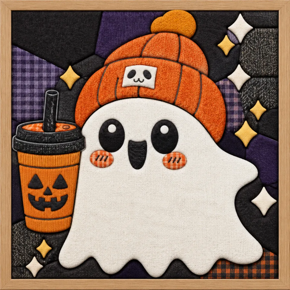 Cute Ghost Halloween Costume — Kinusaiga fabric art design preview
