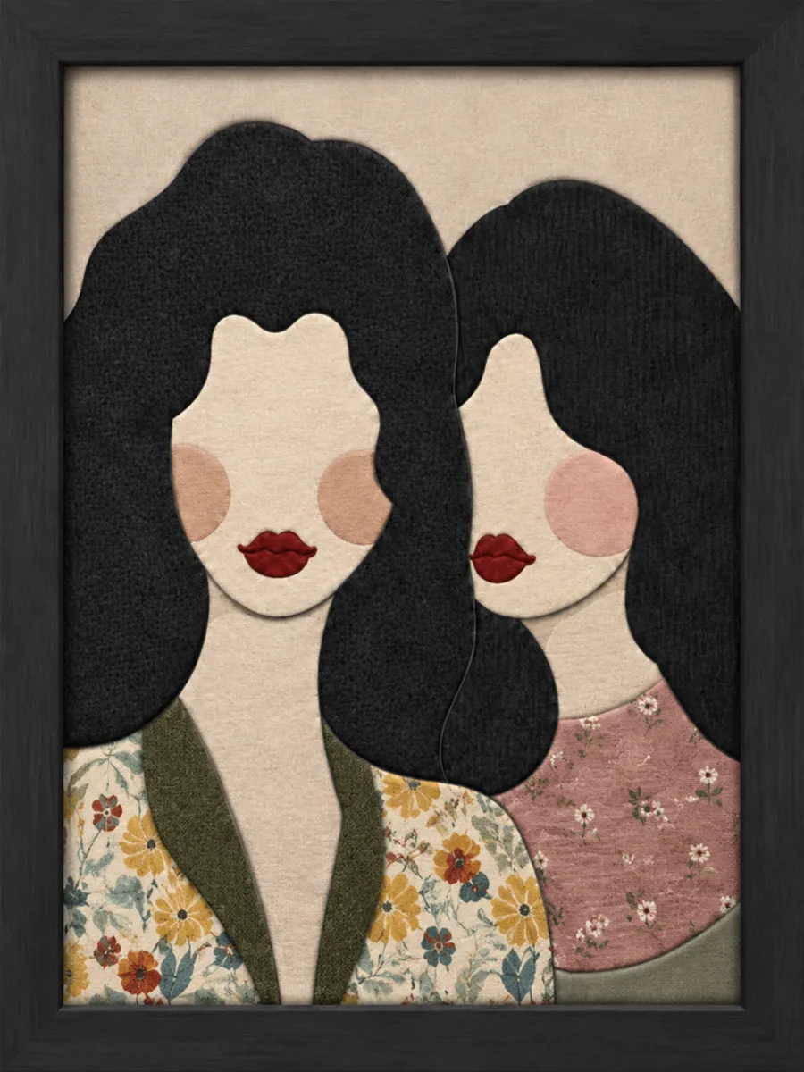 Two Women With Black Hair — Kinusaiga fabric art design preview