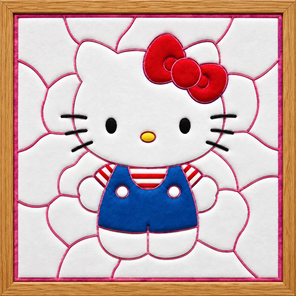Hello Kitty — Kinusaiga fabric art design preview