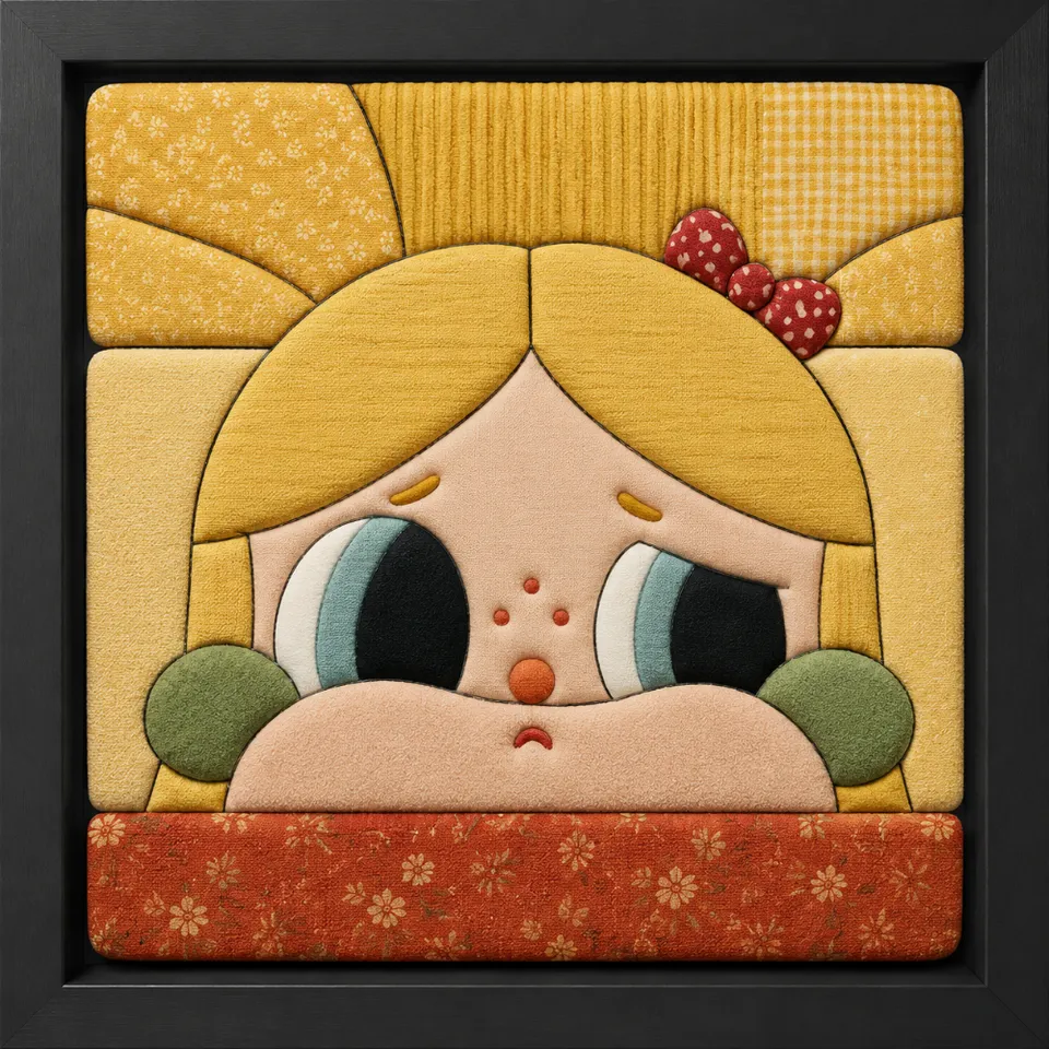 Girl with Yellow Hair — Kinusaiga fabric art design preview