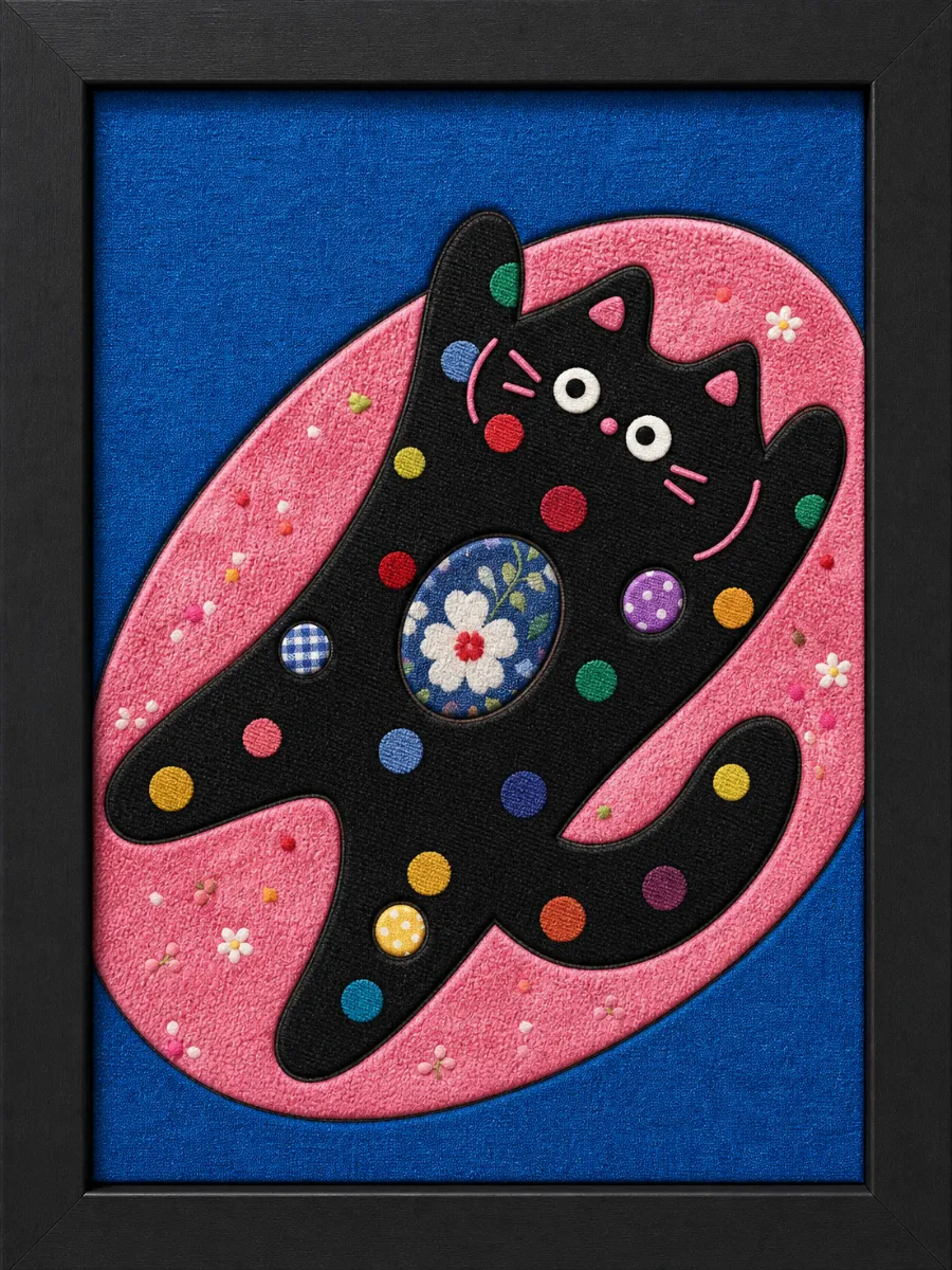 Cat Portrait — Kinusaiga fabric art design preview