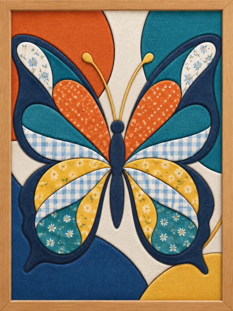 Colorful Butterfly — Kinusaiga fabric art design preview