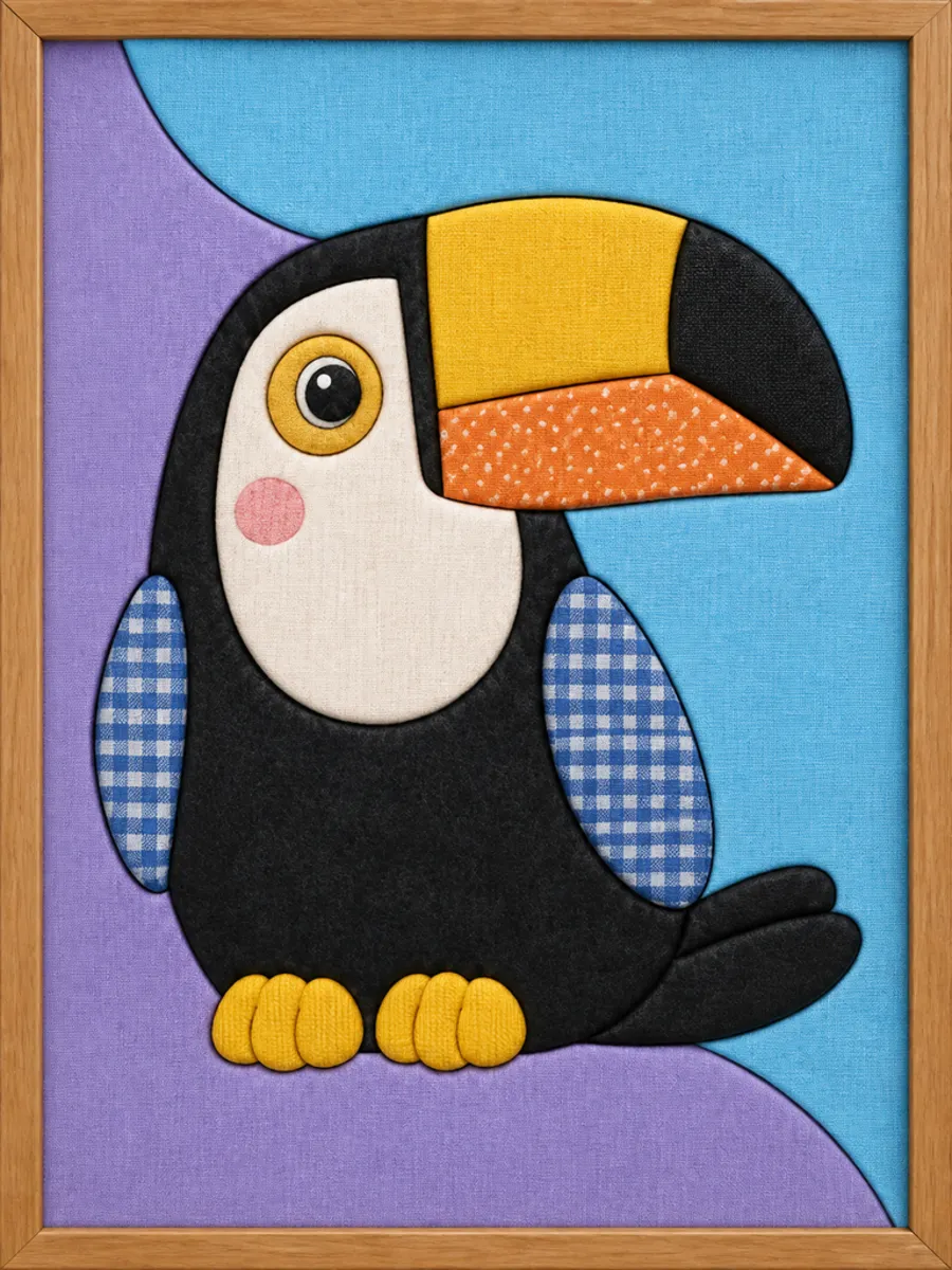 Toucan with Yellow Beak — Kinusaiga fabric art design preview