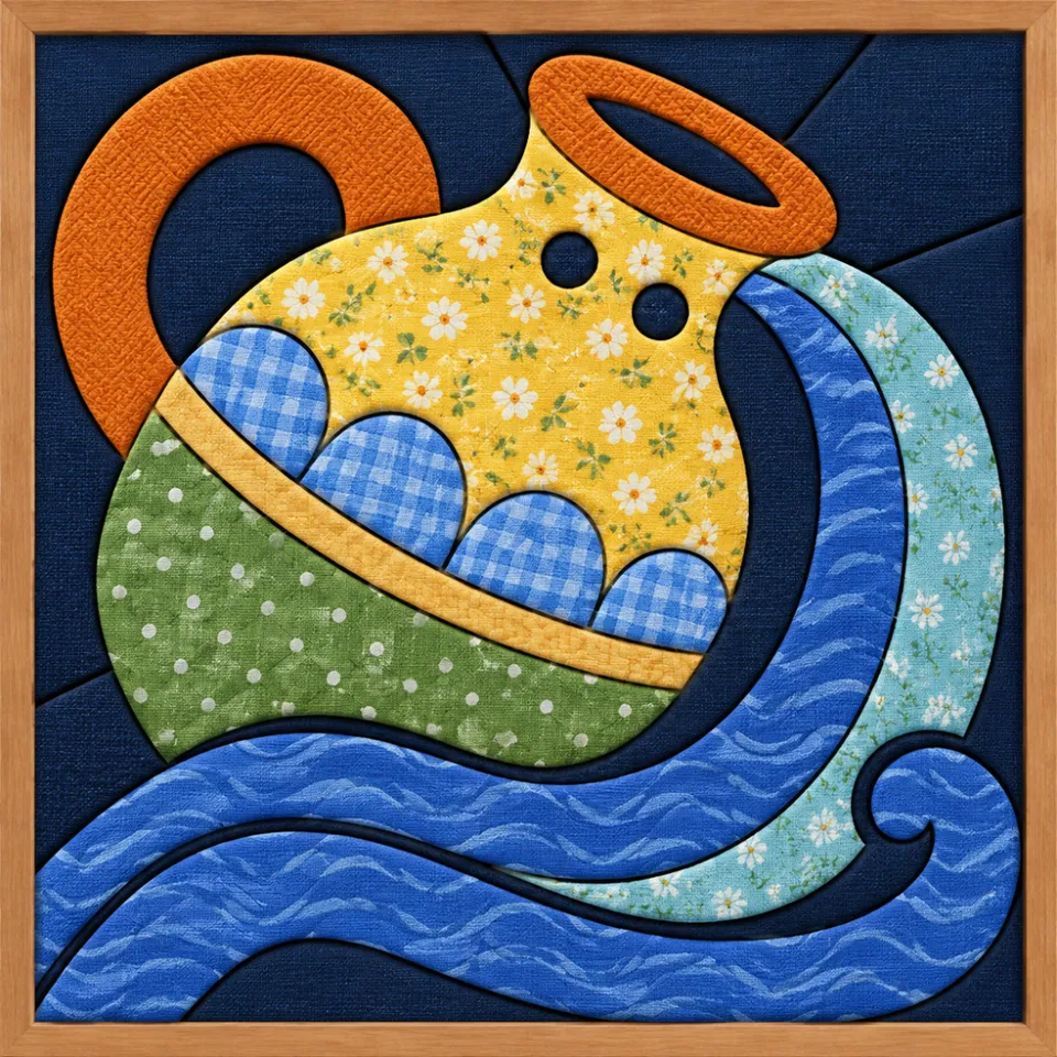 Yellow Teacup with Swirls — Kinusaiga fabric art design preview
