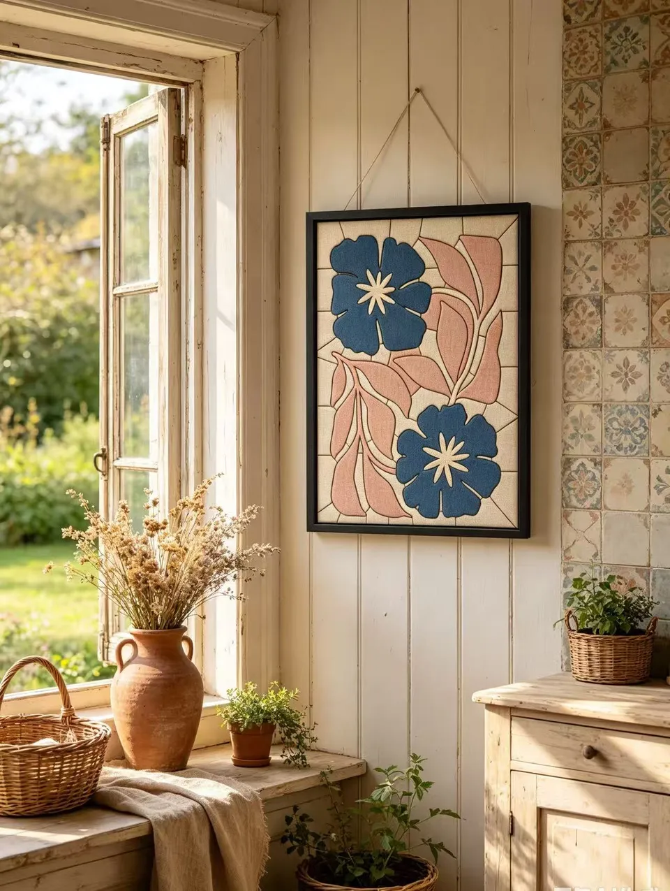 Jamie's finished fabric artwork