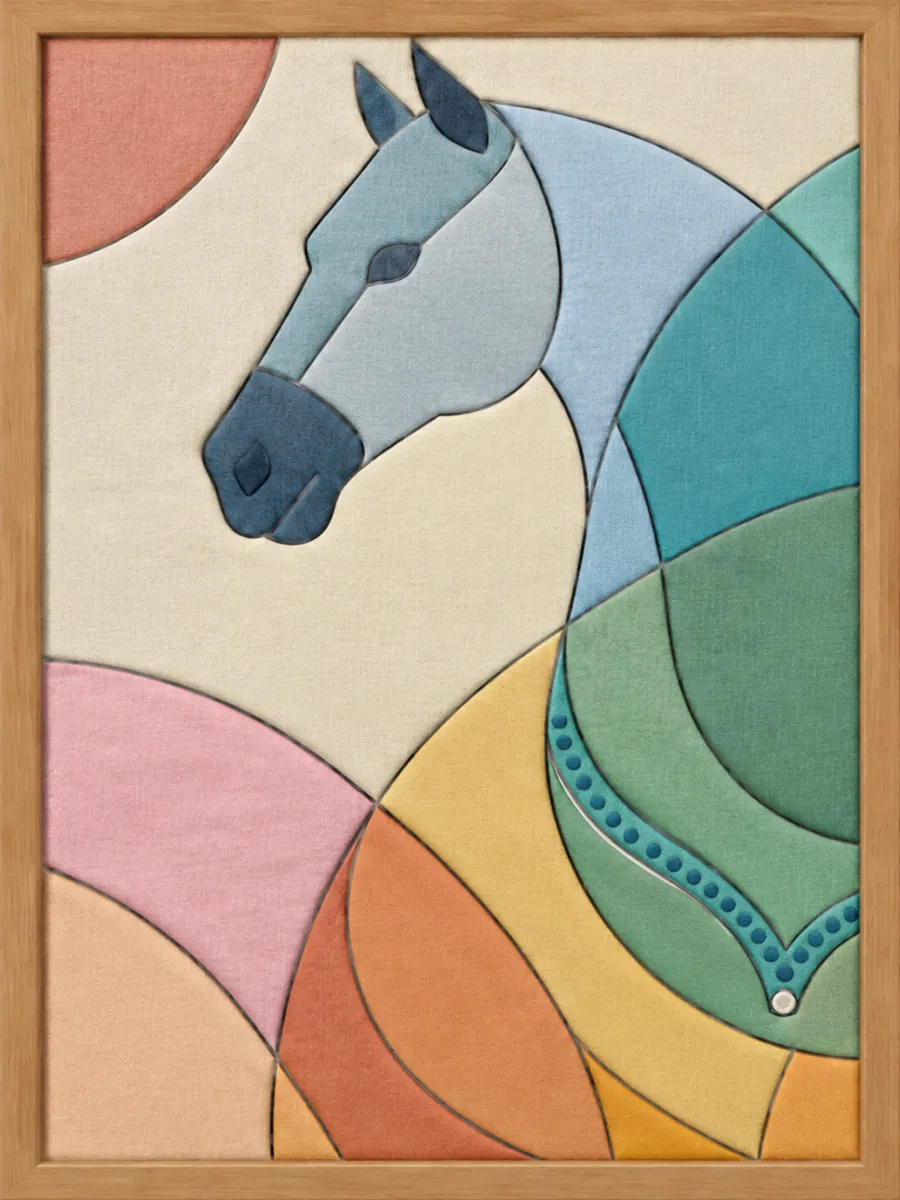 Blue Horse Head — Kinusaiga fabric art design preview