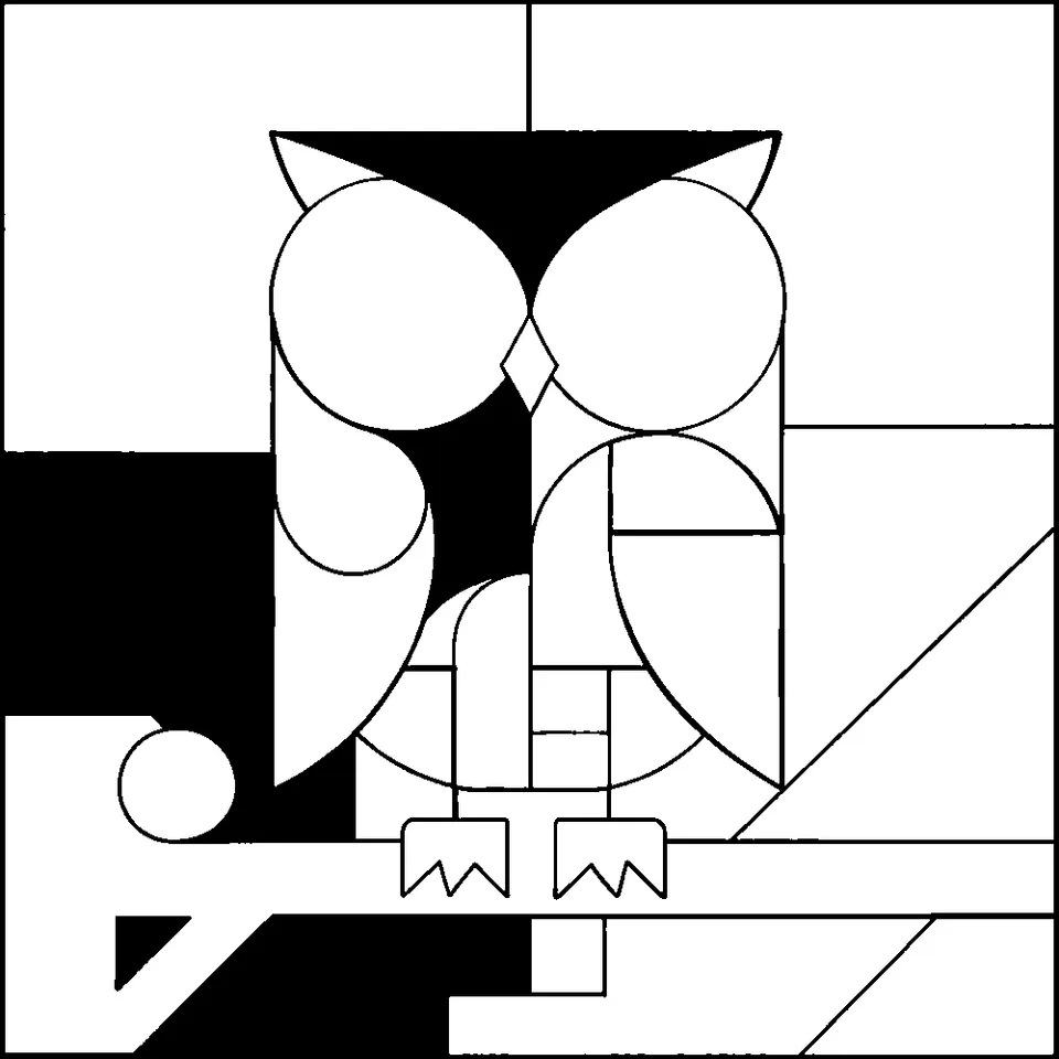 Owl on a Branch — Kinusaiga fabric art design preview