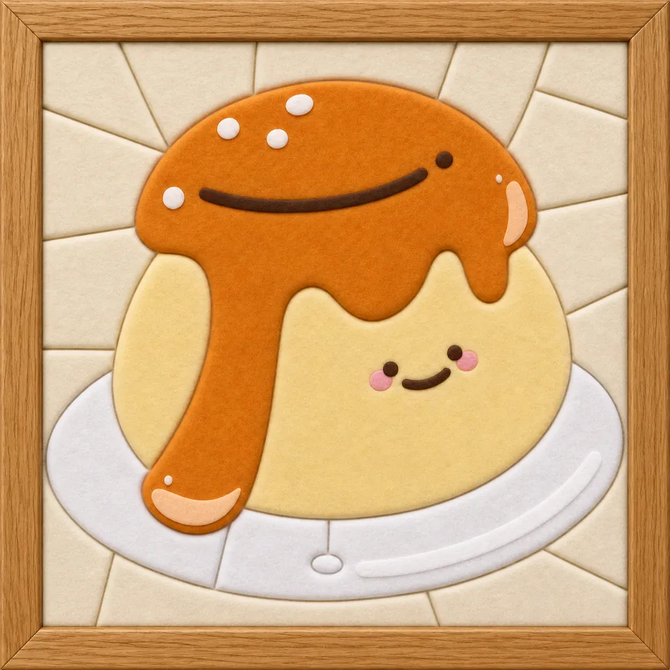 Caramel Pudding — Kinusaiga fabric art design preview