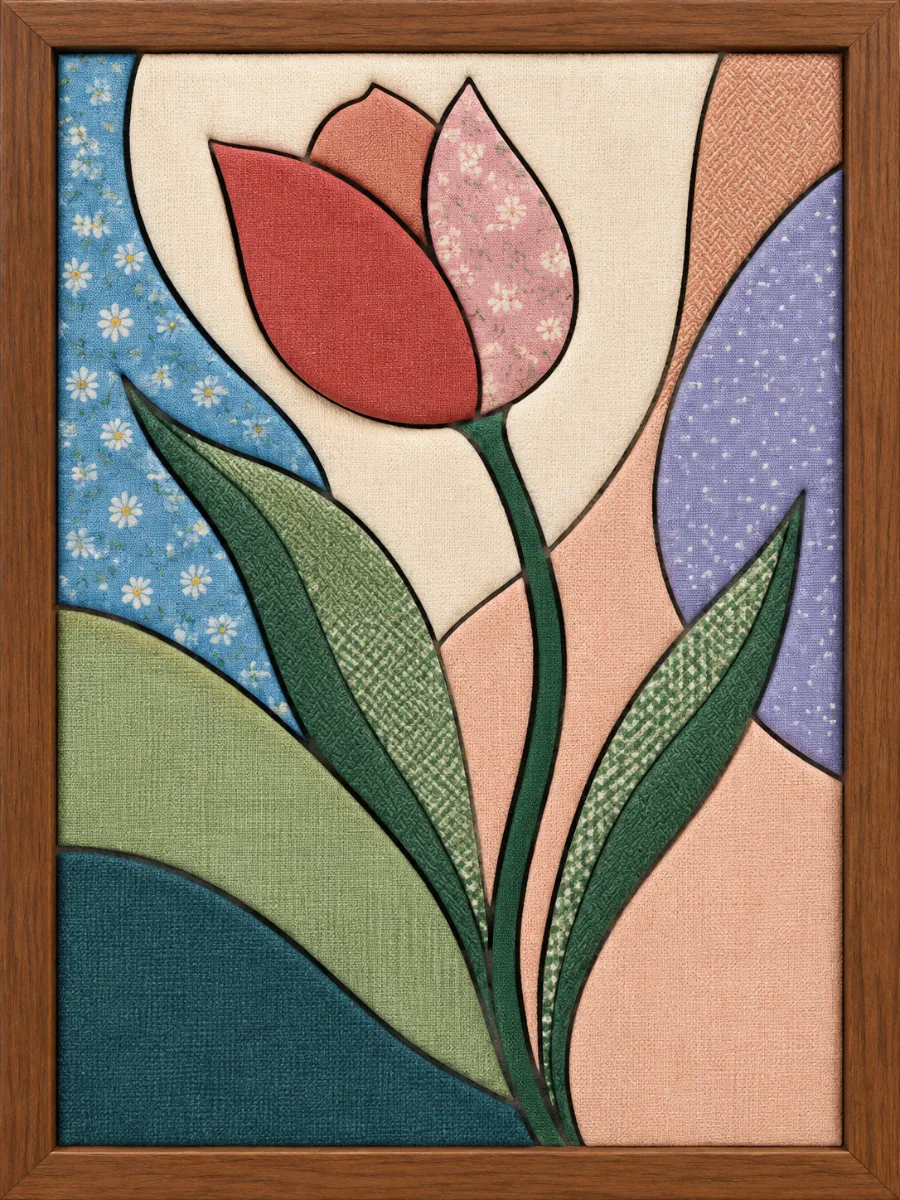 Pink Tulip — Kinusaiga fabric art design preview