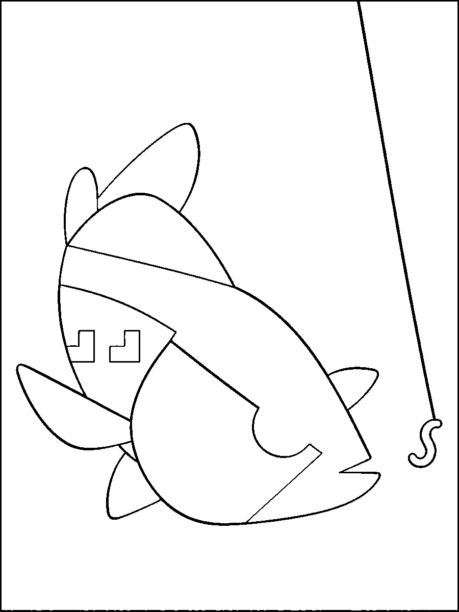 Fish on Fishing Hook — Kinusaiga fabric art design preview