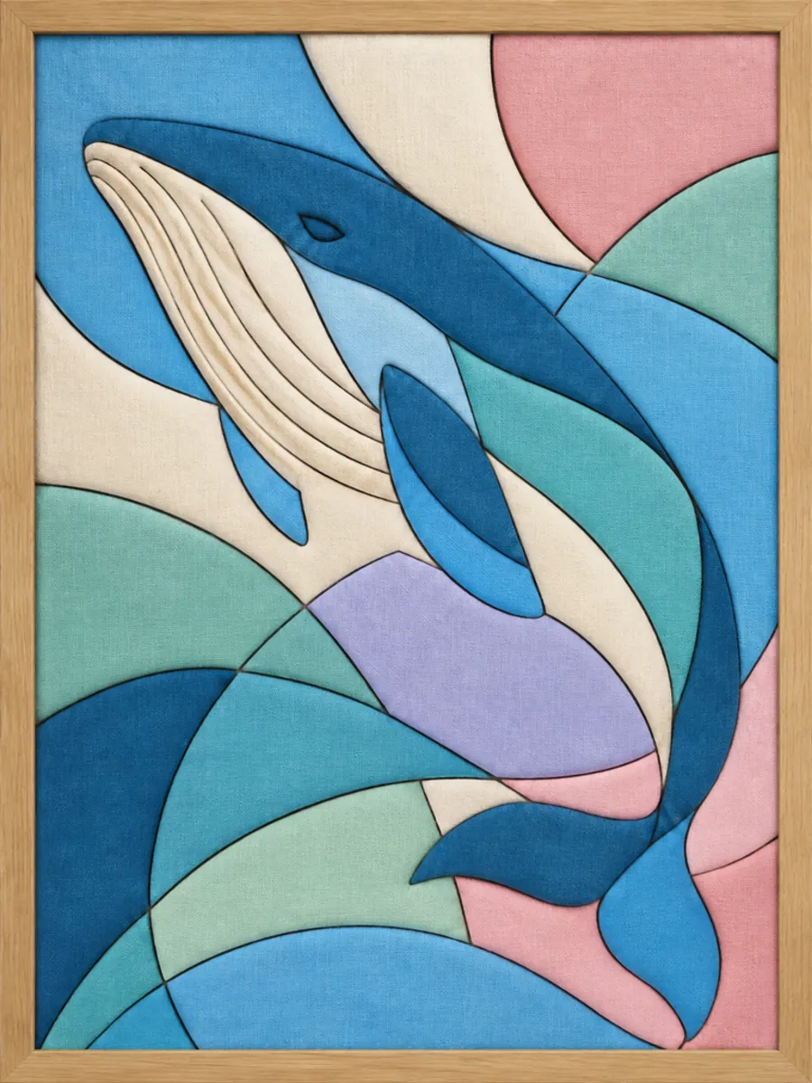 Blue Whale — Kinusaiga fabric art design preview