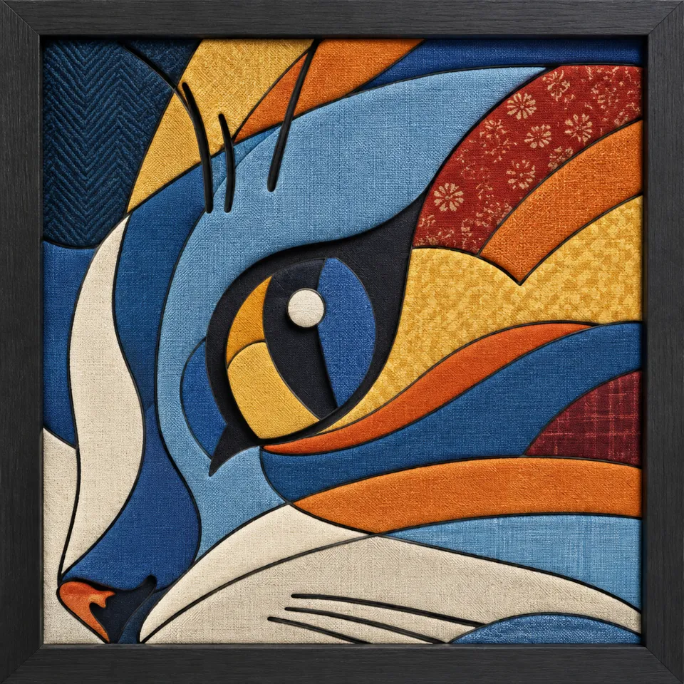 Cat Portrait — Kinusaiga fabric art design preview