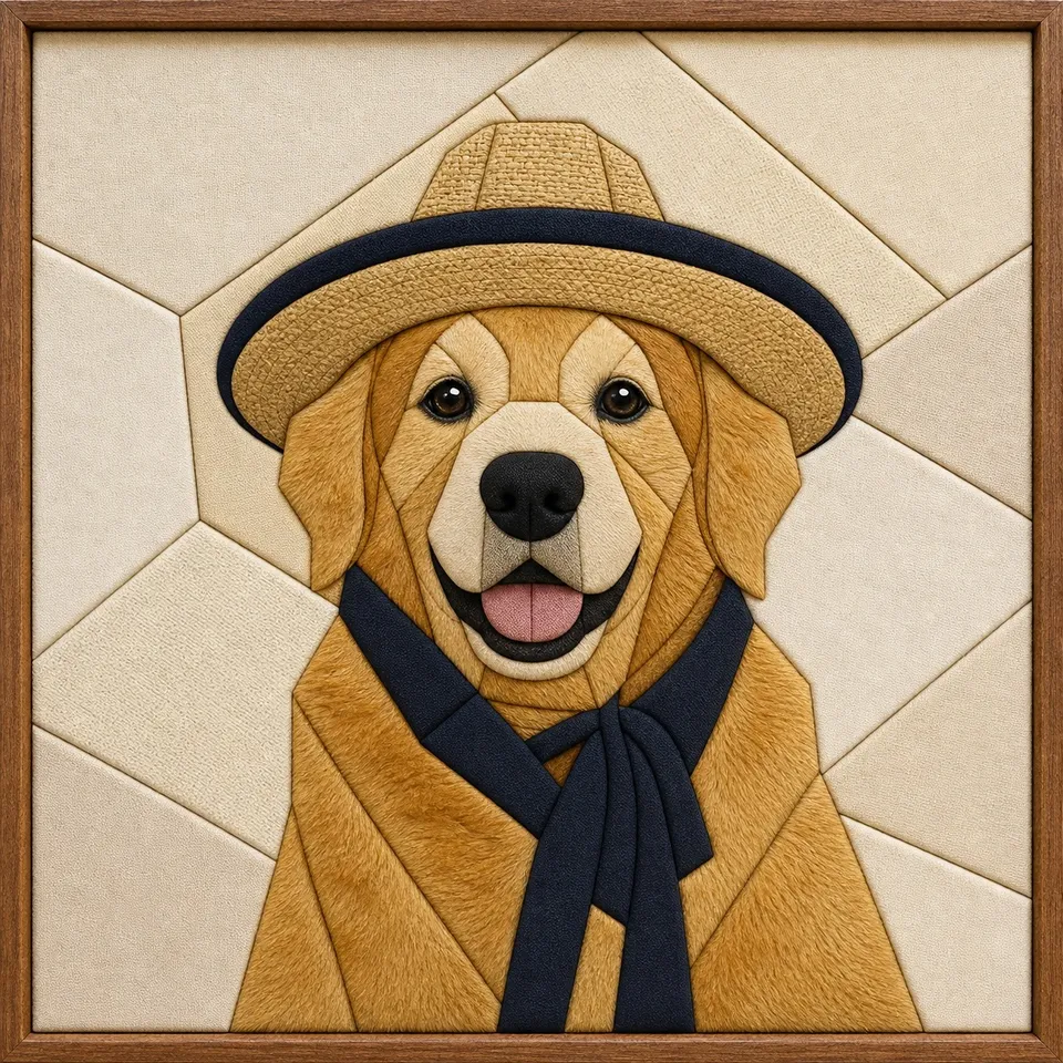 Hat Dog — Kinusaiga fabric art design preview