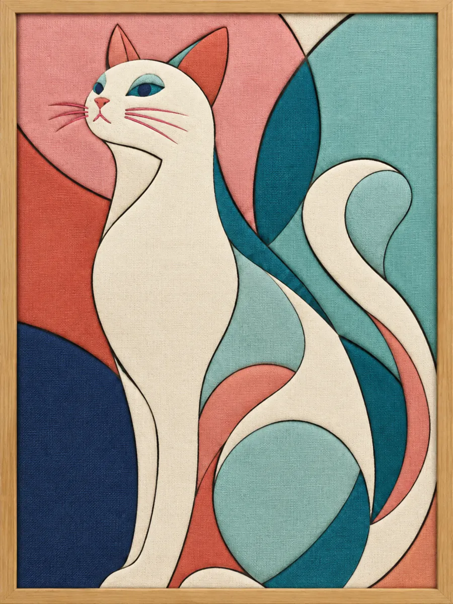 Cat Portrait — Kinusaiga fabric art design preview