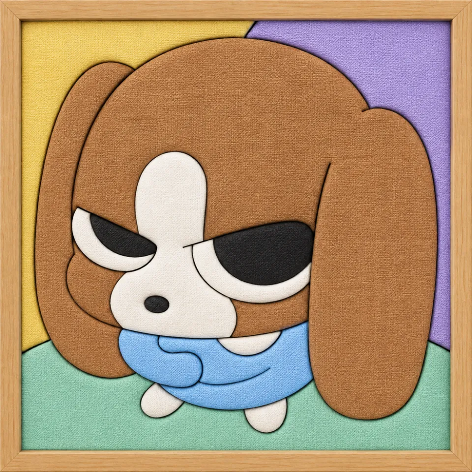 Dog Portrait — Kinusaiga fabric art design preview