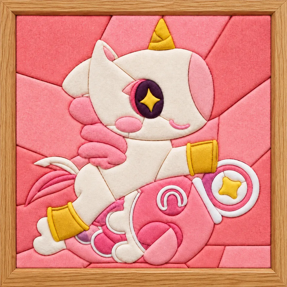 Pink Character — Kinusaiga fabric art design preview