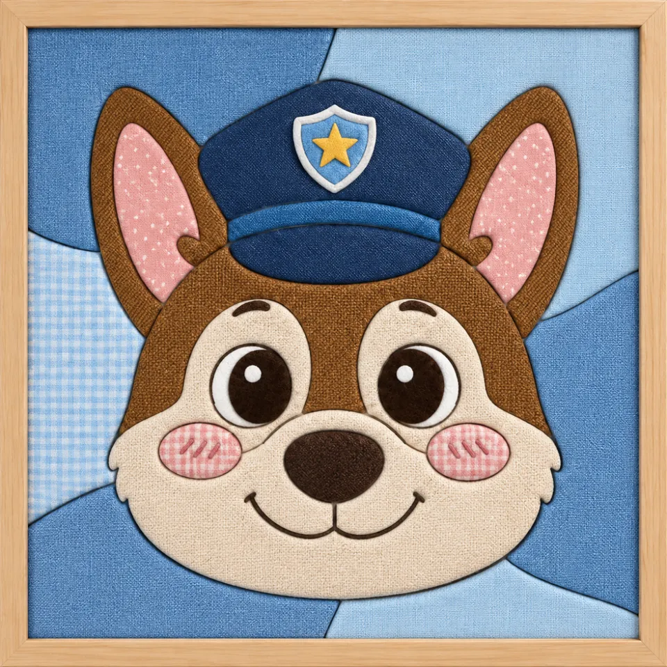 Police Dog Face — Kinusaiga fabric art design preview