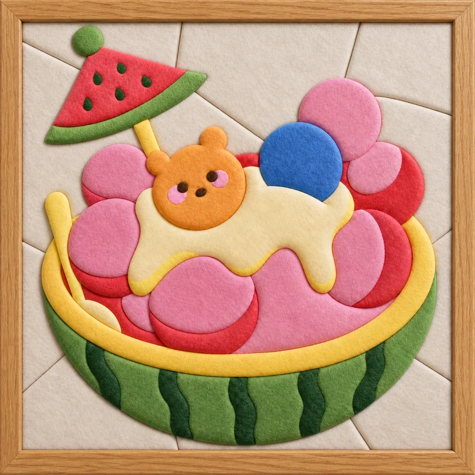 Watermelon Dessert — Kinusaiga fabric art design preview