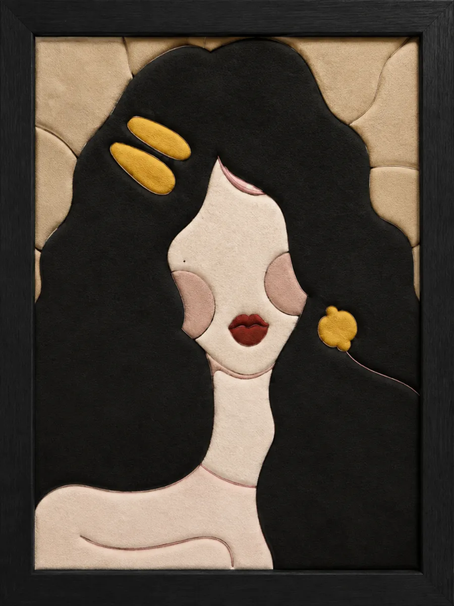Woman With Long Black Hair — Kinusaiga fabric art design preview