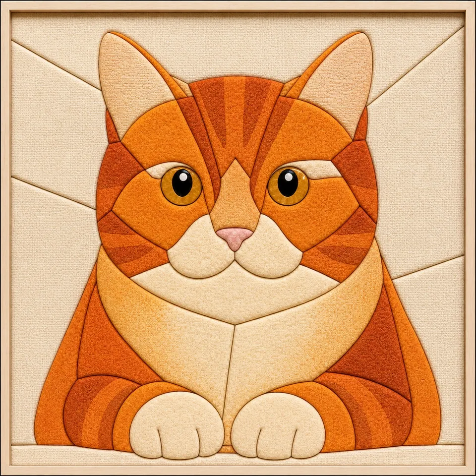 Orange Cat — Kinusaiga fabric art design preview