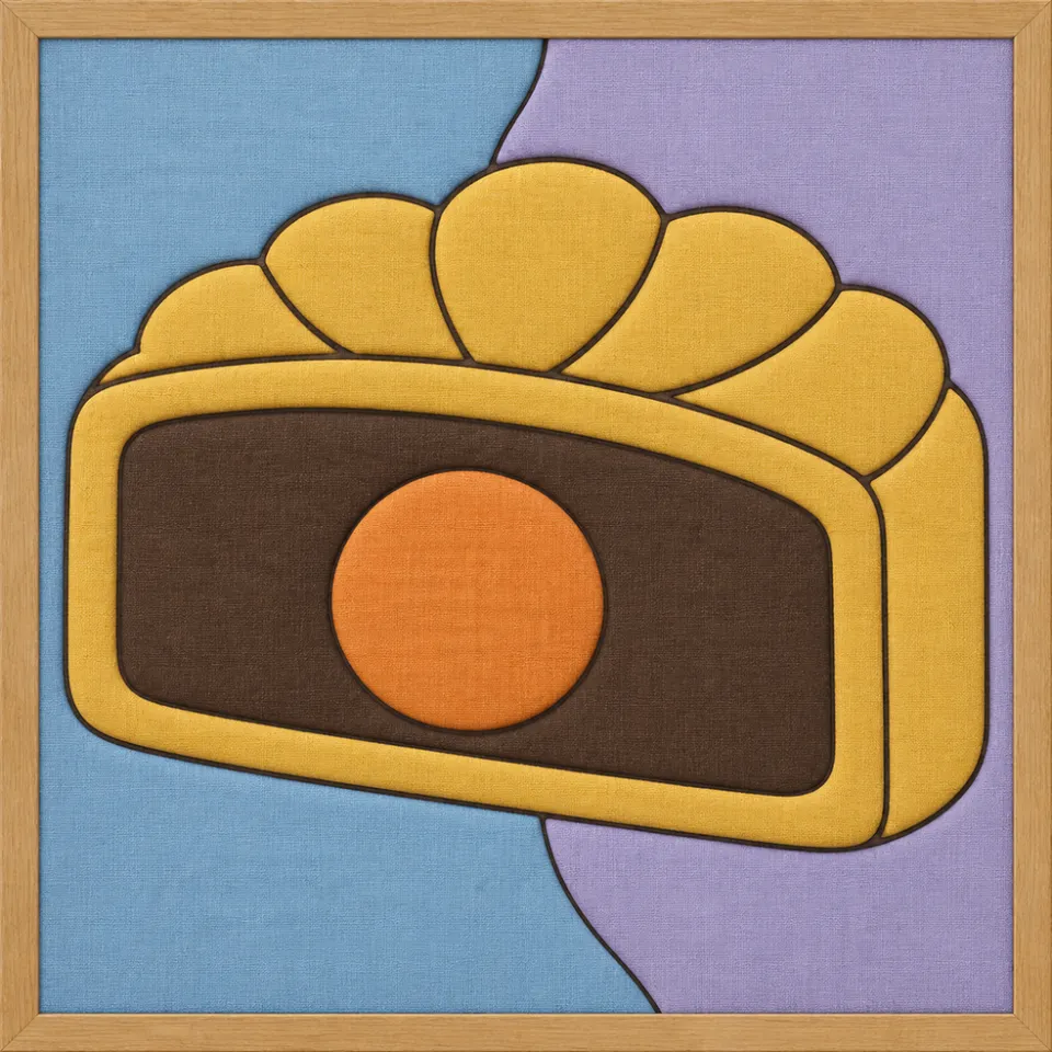 Mooncake with Orange Filling — Kinusaiga fabric art design preview