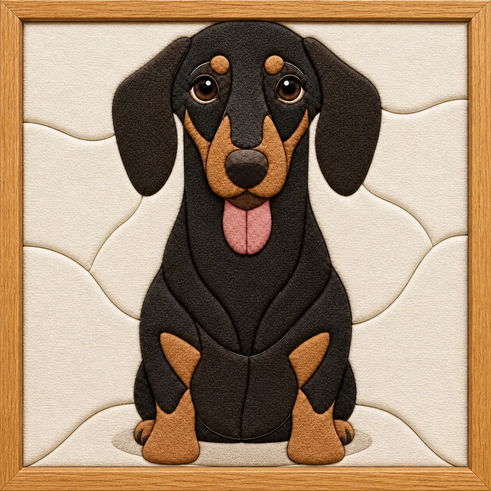 Black Dog — Kinusaiga fabric art design preview