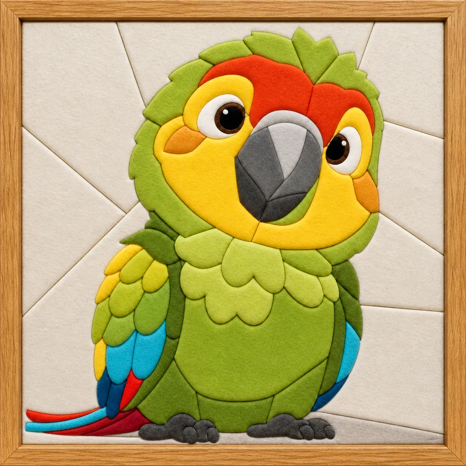 Colorful Parrot — Kinusaiga fabric art design preview