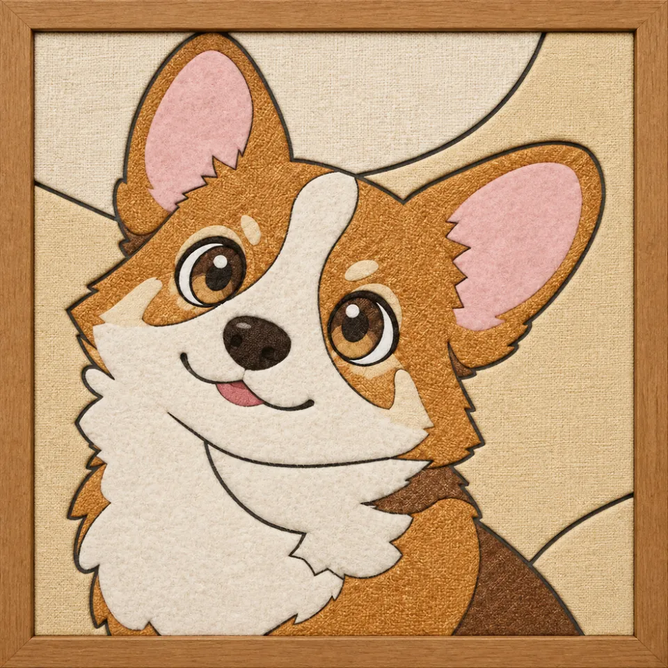 Corgi Puppy — Kinusaiga fabric art design preview