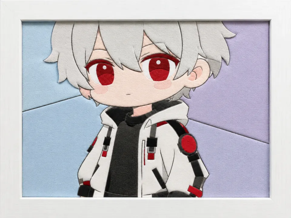 White Haired Anime Boy — Kinusaiga fabric art design preview