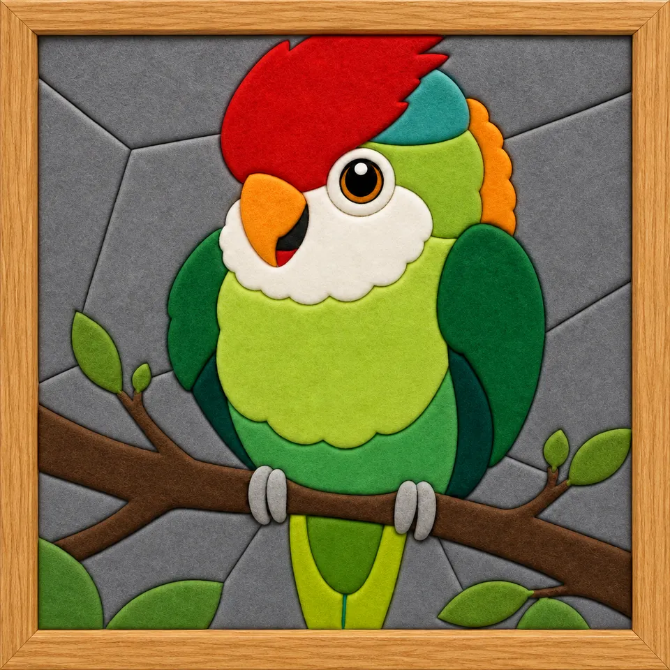 Colorful Parrot — Kinusaiga fabric art design preview
