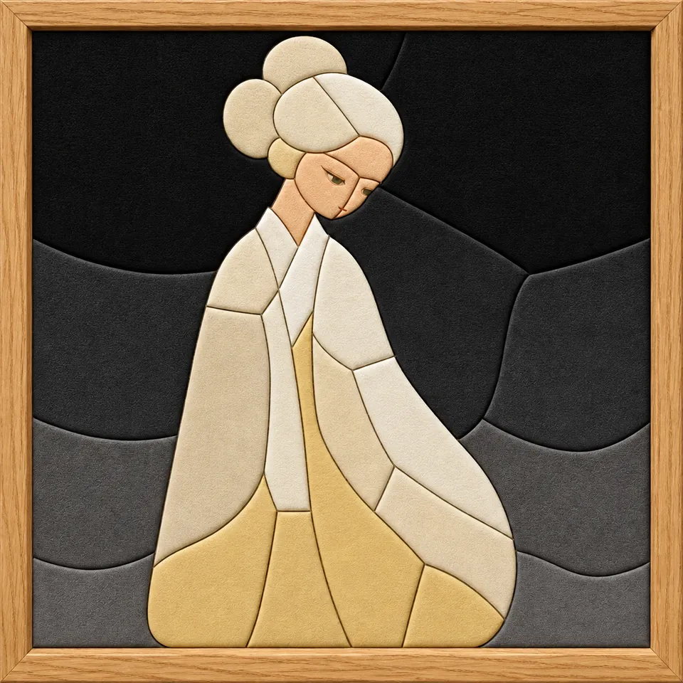 Abstract Woman — Kinusaiga fabric art design preview
