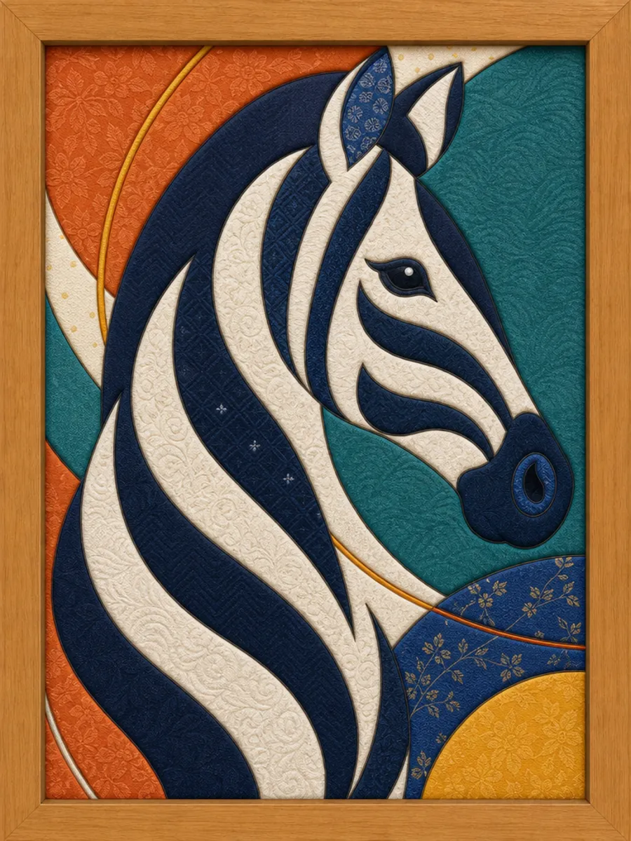 Zebra Head — Kinusaiga fabric art design preview