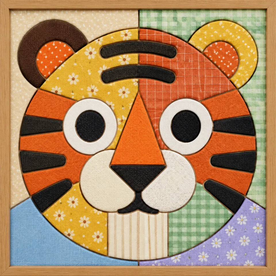 Tiger Face — Kinusaiga fabric art design preview