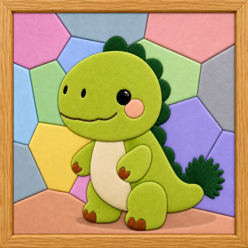Green Dinosaur — Kinusaiga fabric art design preview