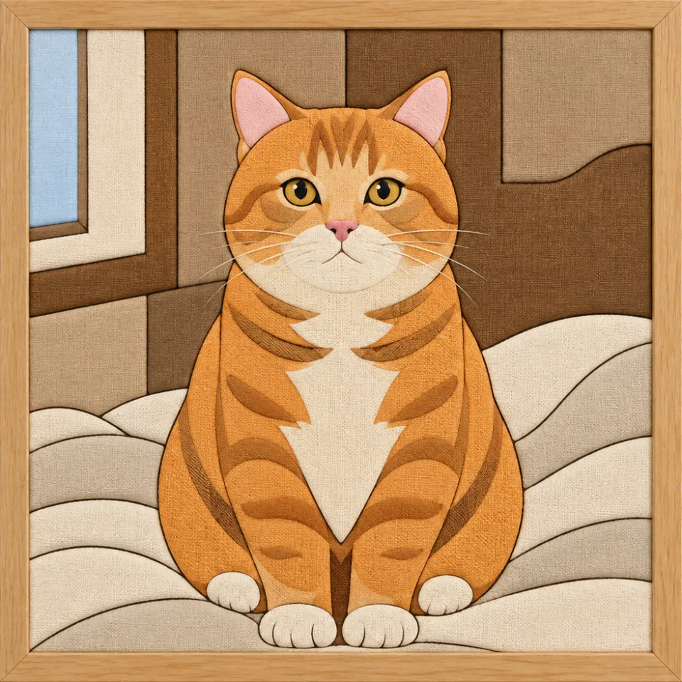 Orange Tabby Cat — Kinusaiga fabric art design preview