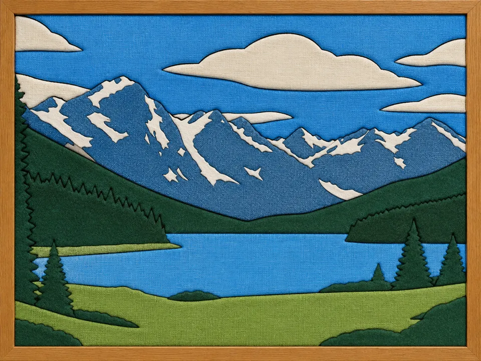 Landscape Composition — Kinusaiga fabric art design preview