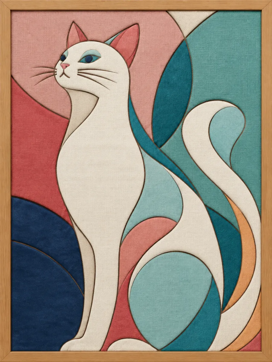 Cat Portrait — Kinusaiga fabric art design preview