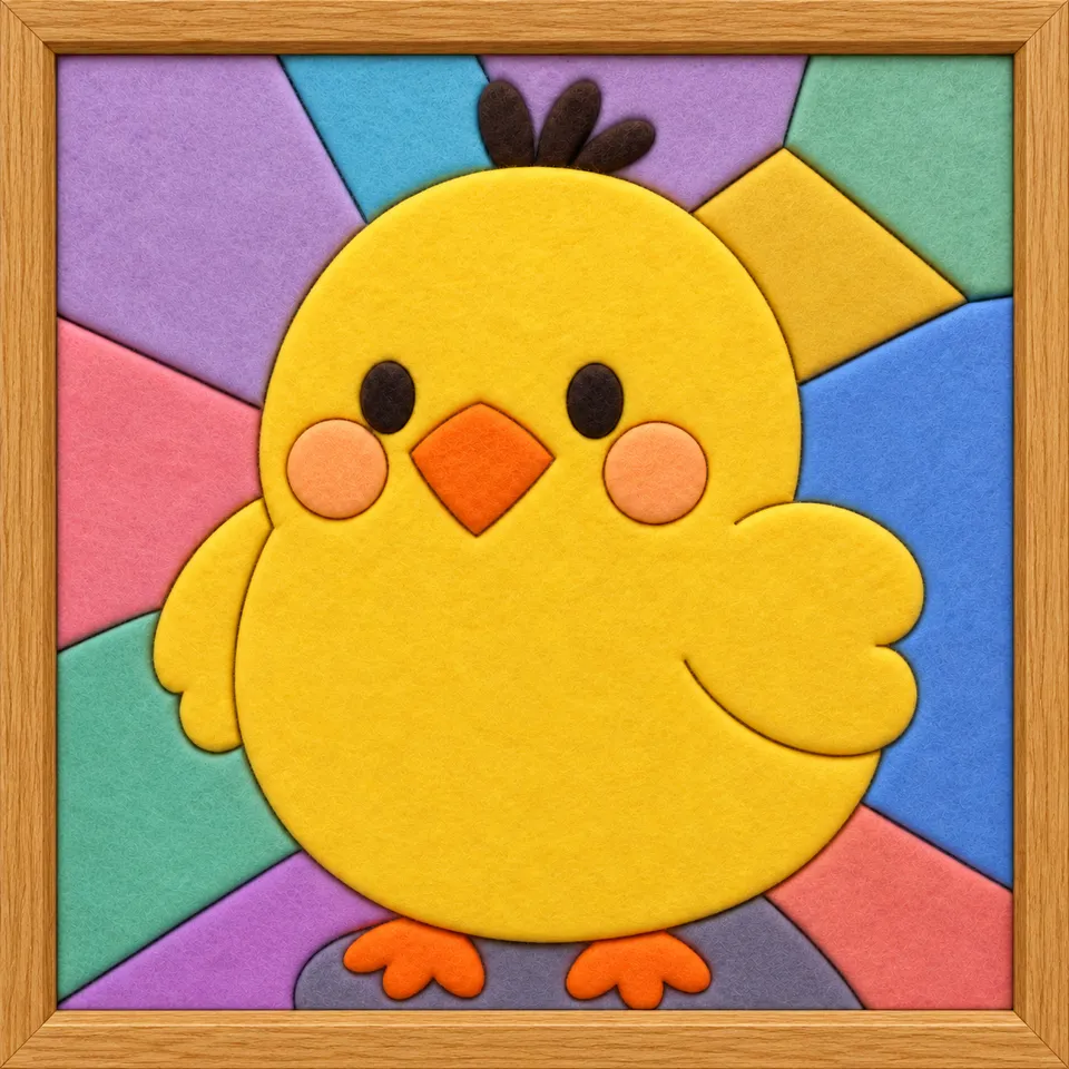 Yellow Chick — Kinusaiga fabric art design preview