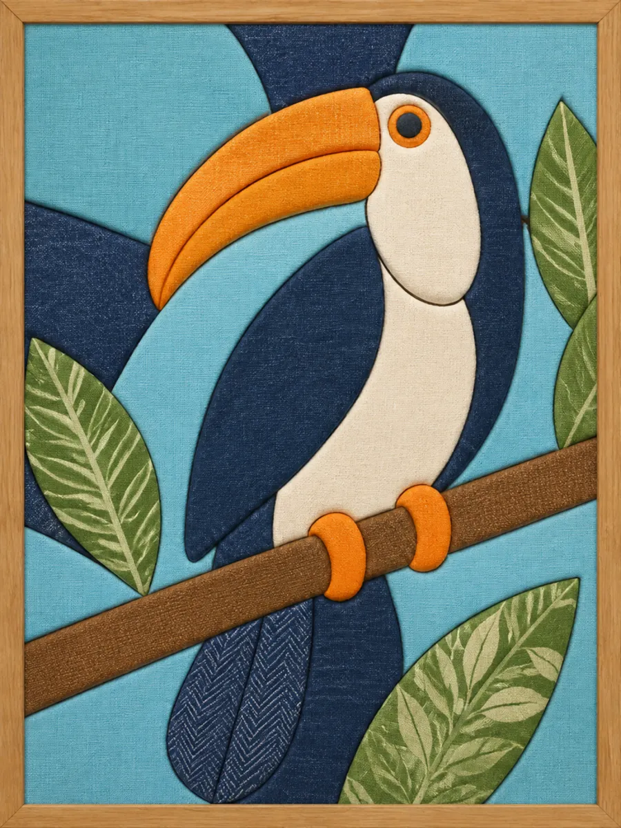 Toucan on Branch — Kinusaiga fabric art design preview