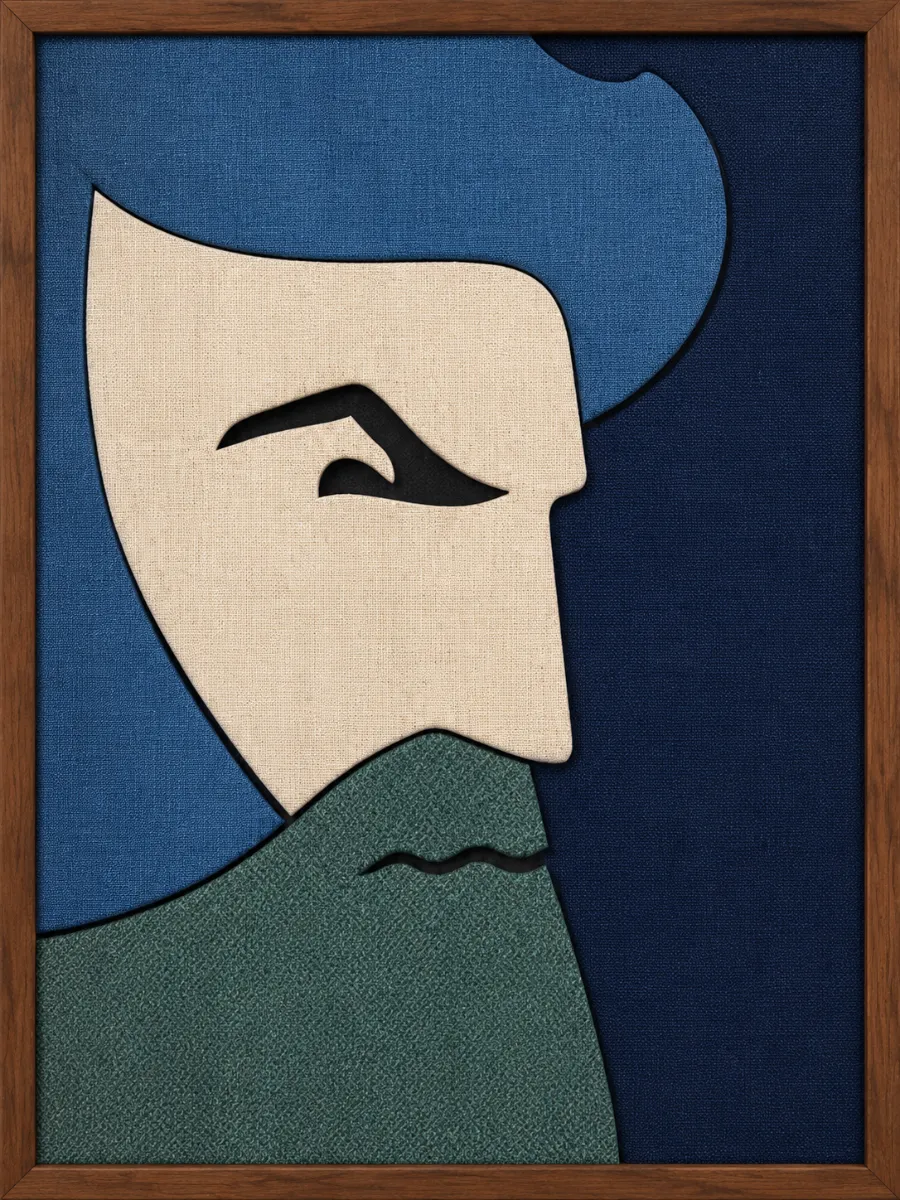 Woman with Blue Hair — Kinusaiga fabric art design preview