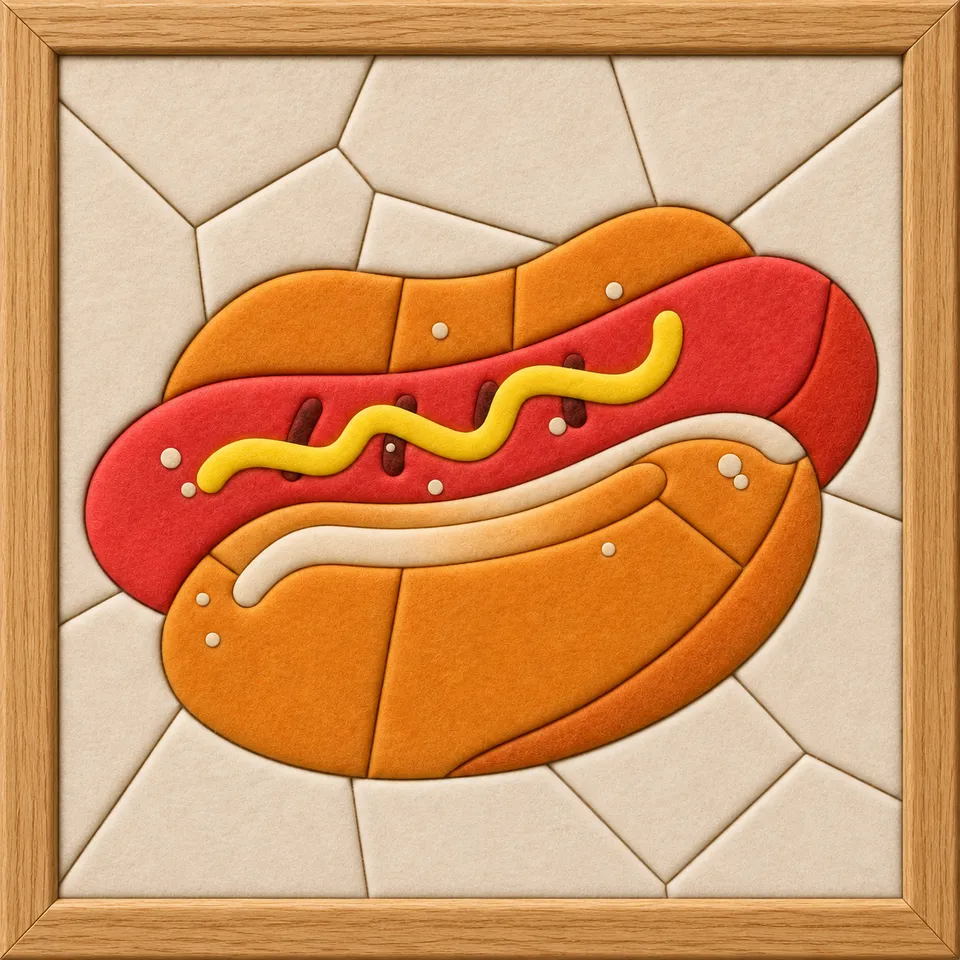Hot Dog — Kinusaiga fabric art design preview